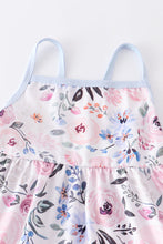 White floral print ruffle girl set - ARIA KIDS