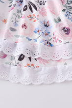 White floral print ruffle girl set - ARIA KIDS