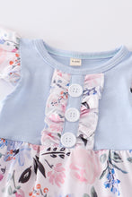 Blue ruffle buttons girl baby bubble