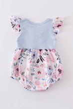 Blue ruffle buttons girl baby bubble