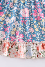 Navy floral print ruffle dress - ARIA KIDS