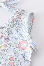 Navy floral print ruffle dress - ARIA KIDS