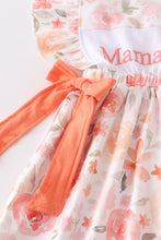 Orange floral print ruffle mama's girl dress - ARIA KIDS