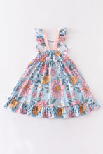 Floral print strap mama's girl embroidery dress