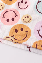 Smile print stripe girl set