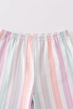 Smile print stripe girl set