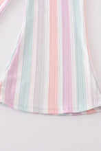 Smile print stripe girl set