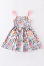Floral print ruffle pocket dress