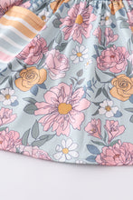 Floral print ruffle pocket dress