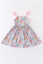 Floral print ruffle pocket dress