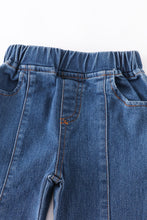 Navy open front girls denim jeans - ARIA KIDS
