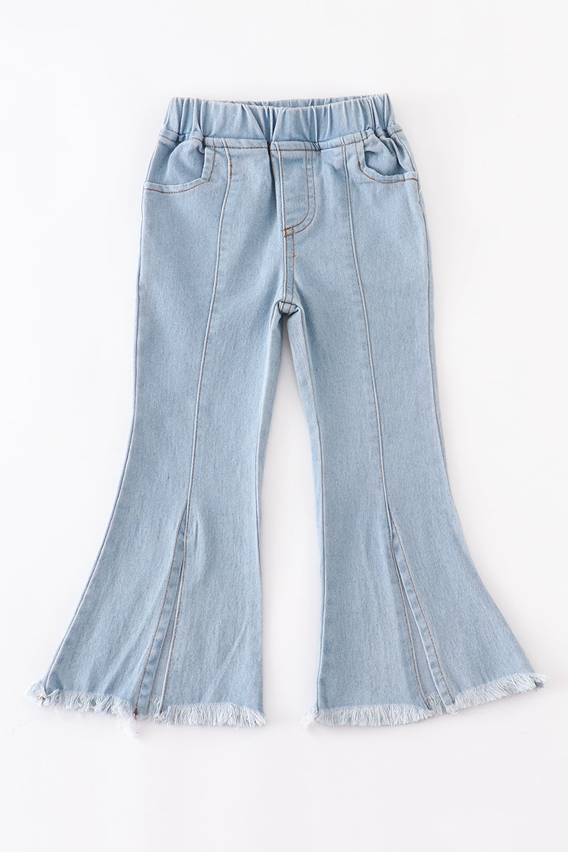 Blue open front girl denim jeans - ARIA KIDS