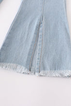 Blue open front girl denim jeans - ARIA KIDS