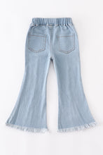 Blue open front girl denim jeans - ARIA KIDS