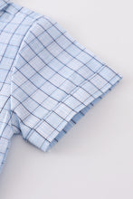 Blue plaid button down boy shirt - ARIA KIDS