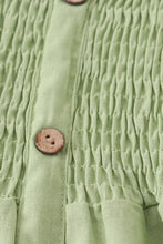 Green smocked strap button dress - ARIA KIDS