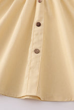 Cream smocked strap button dress - ARIA KIDS