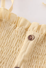 Cream smocked strap button dress - ARIA KIDS