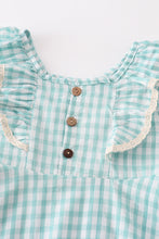Green plaid ruffle button dress - ARIA KIDS