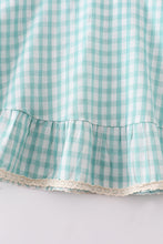 Green plaid ruffle button dress - ARIA KIDS