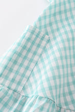 Green plaid ruffle button dress - ARIA KIDS