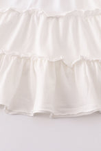 White flutter trim tiered dress - ARIA KIDS