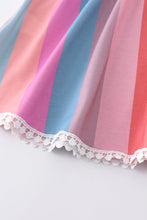 Rainbow stripe ruffle strap girl dress - ARIA KIDS