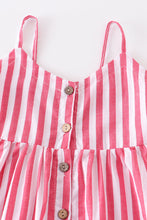 Pink stripe button-down strap dress - ARIA KIDS