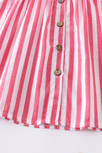 Pink stripe button-down strap dress - ARIA KIDS