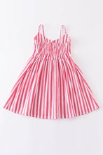 Pink stripe button-down strap dress - ARIA KIDS