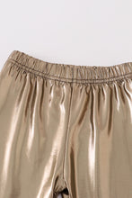 Gold metallic bike legging
