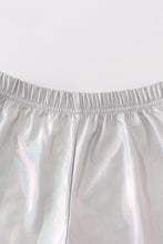 Silver metallic bike legging