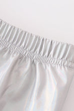 Silver metallic bike legging