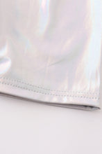 Silver metallic bike legging