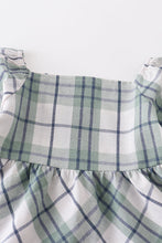 Green plaid tiered lace dress - ARIA KIDS
