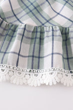 Green plaid tiered lace dress - ARIA KIDS