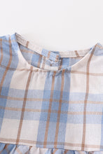 Blue plaid ruffle baby girl bubble - ARIA KIDS