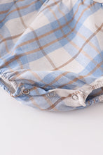 Blue plaid ruffle baby girl bubble - ARIA KIDS