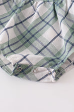 Green plaid ruffle baby girl bubble - ARIA KIDS
