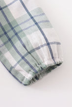Green plaid ruffle baby girl bubble - ARIA KIDS