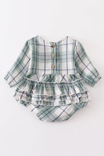 Green plaid ruffle baby girl bubble - ARIA KIDS