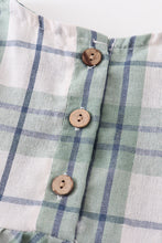 Green plaid ruffle baby girl bubble - ARIA KIDS