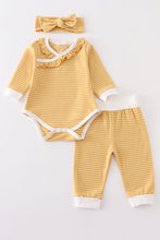 Mustard stripe ruffle baby 3pc set - ARIA KIDS