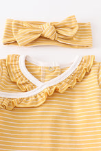 Mustard stripe ruffle baby 3pc set - ARIA KIDS