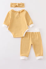 Mustard stripe ruffle baby 3pc set - ARIA KIDS