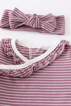 Purple stripe ruffle baby 3pc set - ARIA KIDS
