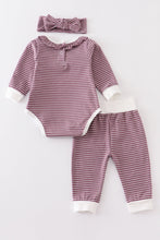 Purple stripe ruffle baby 3pc set - ARIA KIDS