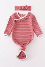 Red stripe ruffle baby 2pc gown - ARIA KIDS