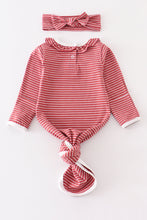 Red stripe ruffle baby 2pc gown - ARIA KIDS