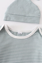 Green stripe 2pc baby gown